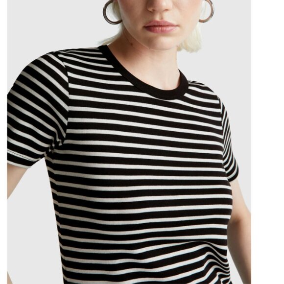 United colors of Benetton, Crew neck black and white striped t-shirt- xs - Picture 4 of 5